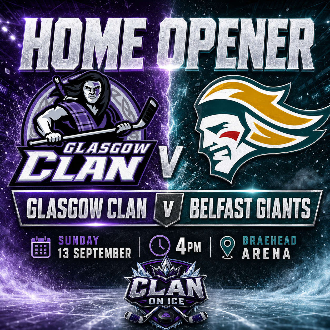 Home Opener: Glasgow Clan v Belfast Giants at Braehead Arena